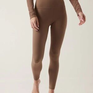 ATHLETA Salutation Stash Pocket Tight High Rise Rustic Beige Brown Small Petite